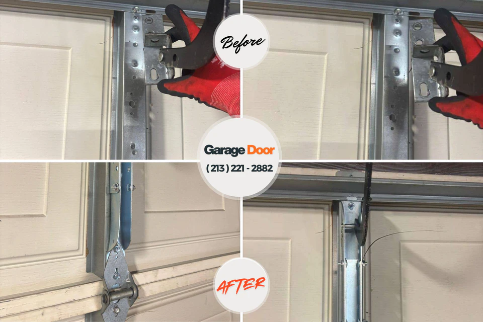 Before and after: garage door repair Richland Hills, TX